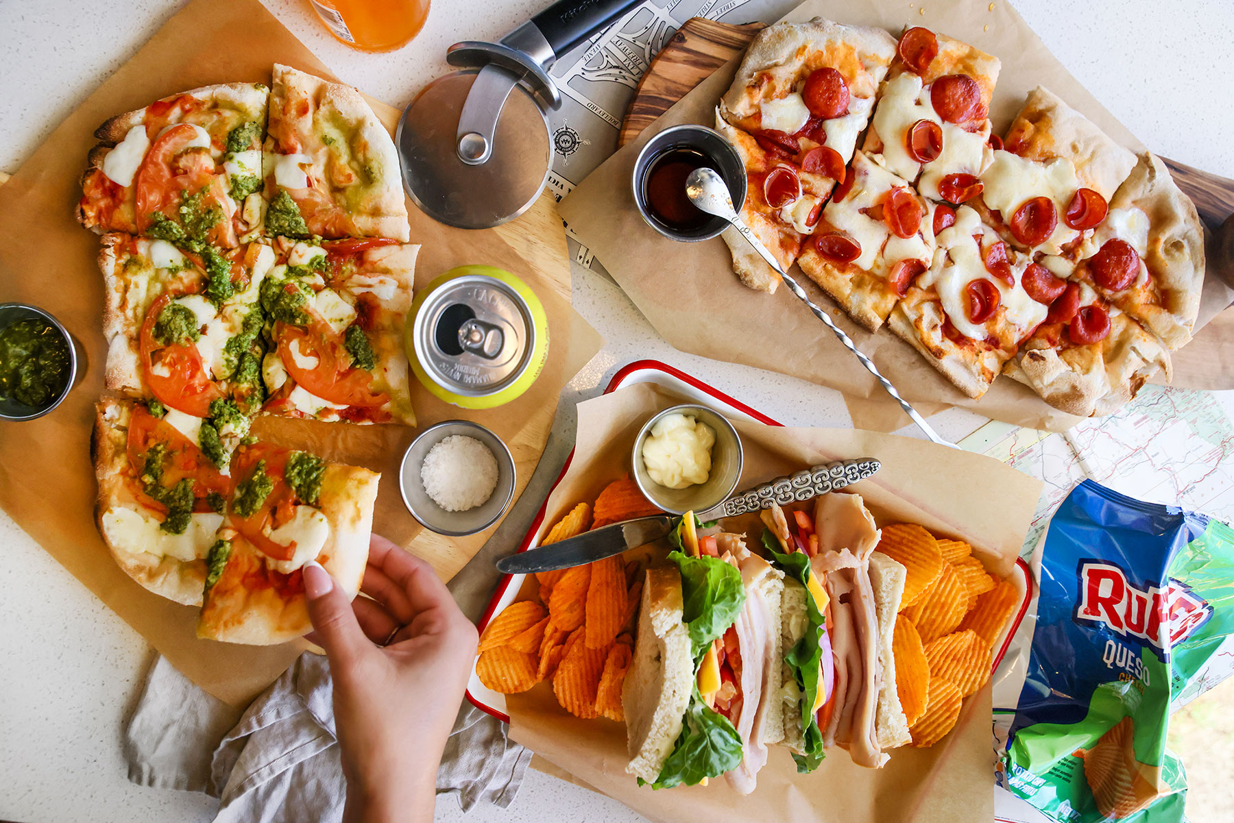 Chula Vista lunch pizza and sandwiches.